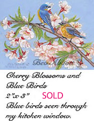 Cherry Blossoms and Blue Birds 70 dpi